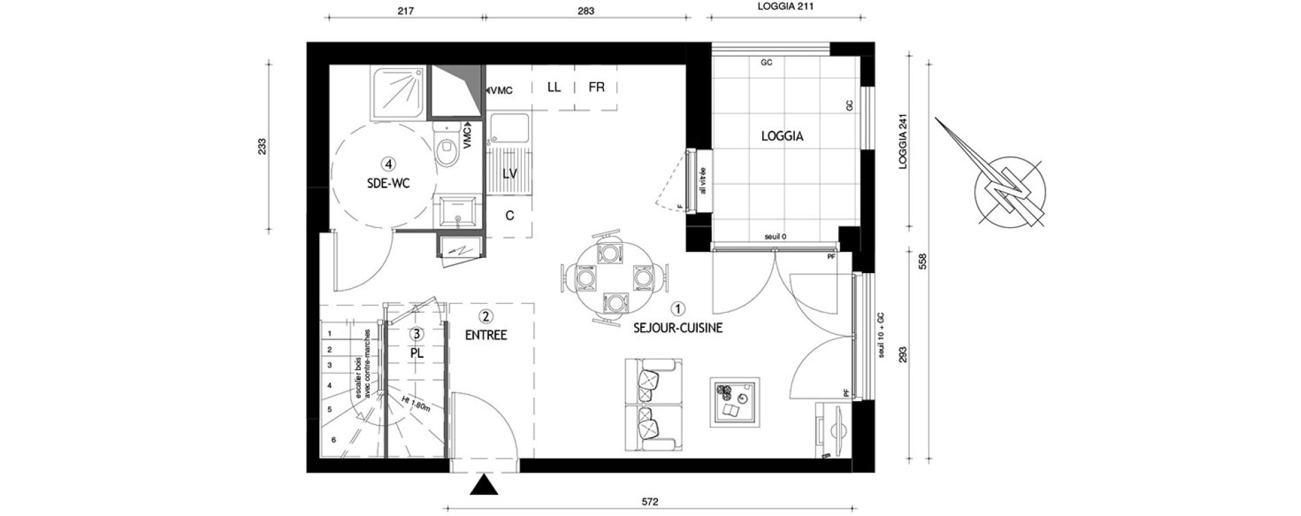 Duplex T3 de 66,40 m2 &agrave; Carri&egrave;res-Sous-Poissy Nouvelle centralit&eacute;