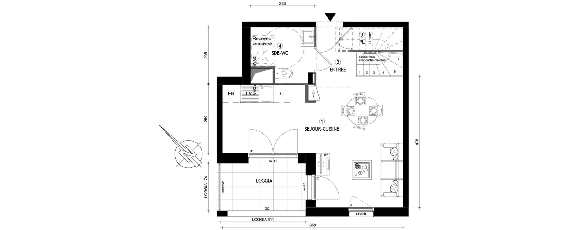 Duplex T3 de 67,20 m2 &agrave; Carri&egrave;res-Sous-Poissy Nouvelle centralit&eacute;