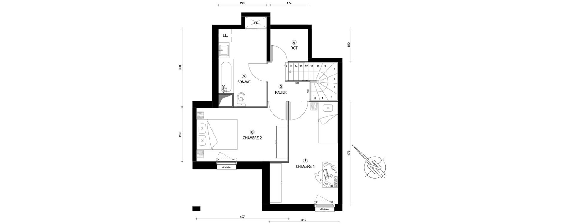 Duplex T3 de 67,20 m2 &agrave; Carri&egrave;res-Sous-Poissy Nouvelle centralit&eacute;