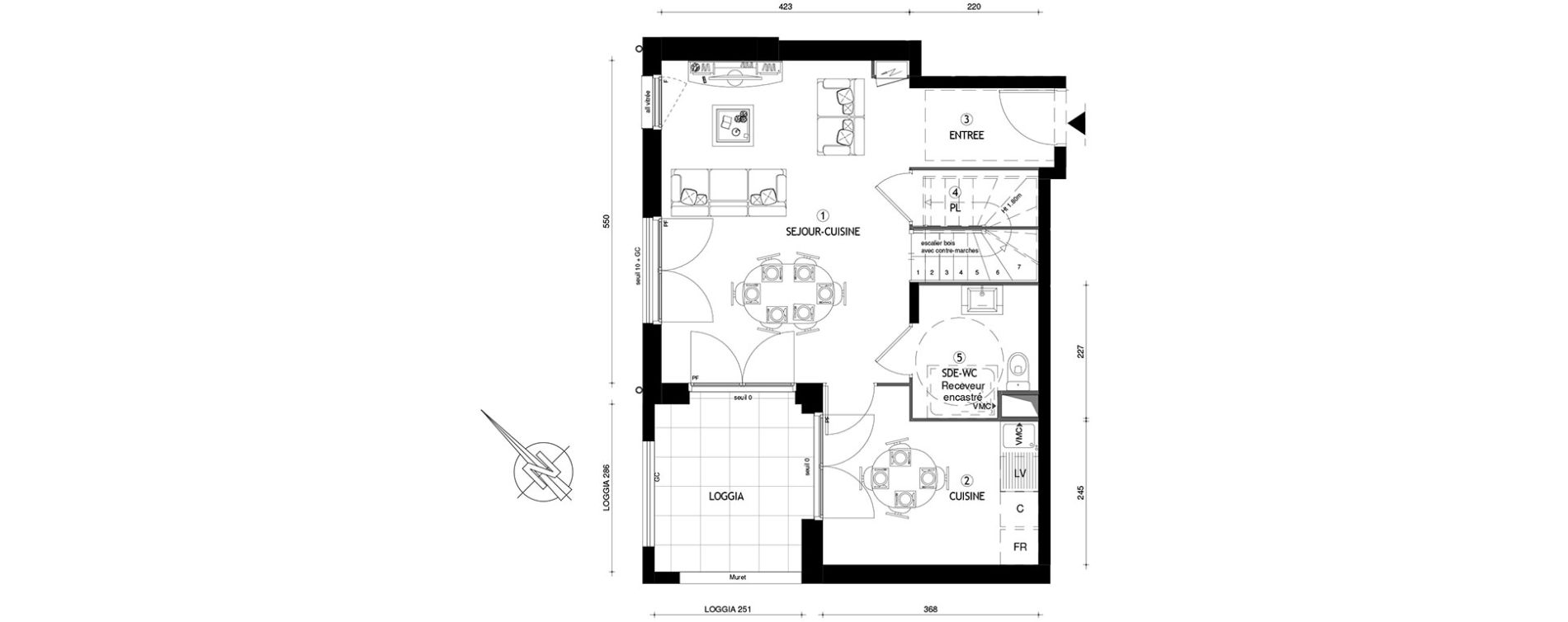 Duplex T4 de 83,00 m2 &agrave; Carri&egrave;res-Sous-Poissy Nouvelle centralit&eacute;