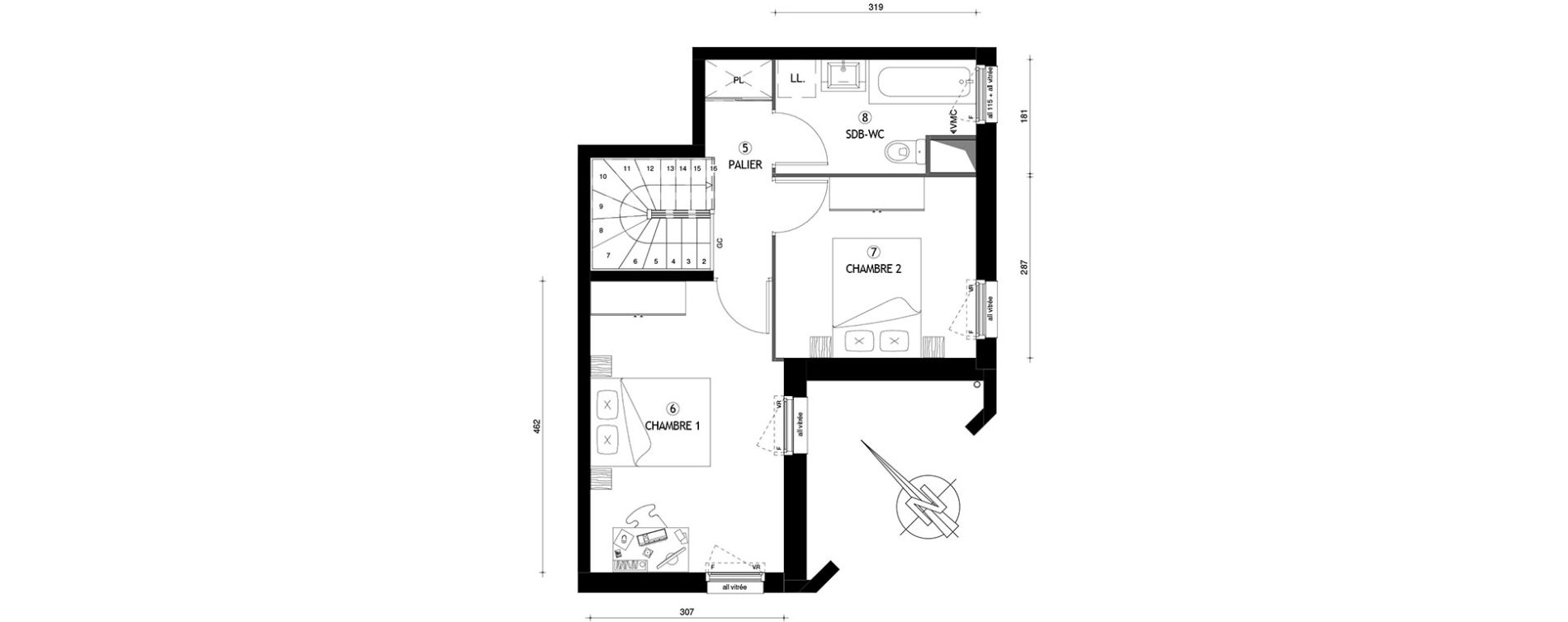 Duplex T3 de 64,40 m2 &agrave; Carri&egrave;res-Sous-Poissy Nouvelle centralit&eacute;