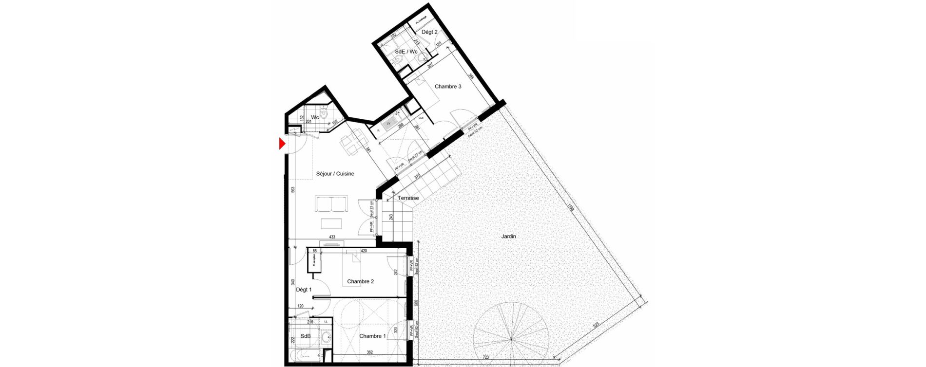 Appartement T4 de 85,61 m2 &agrave; Carri&egrave;res-Sur-Seine Les alouettes