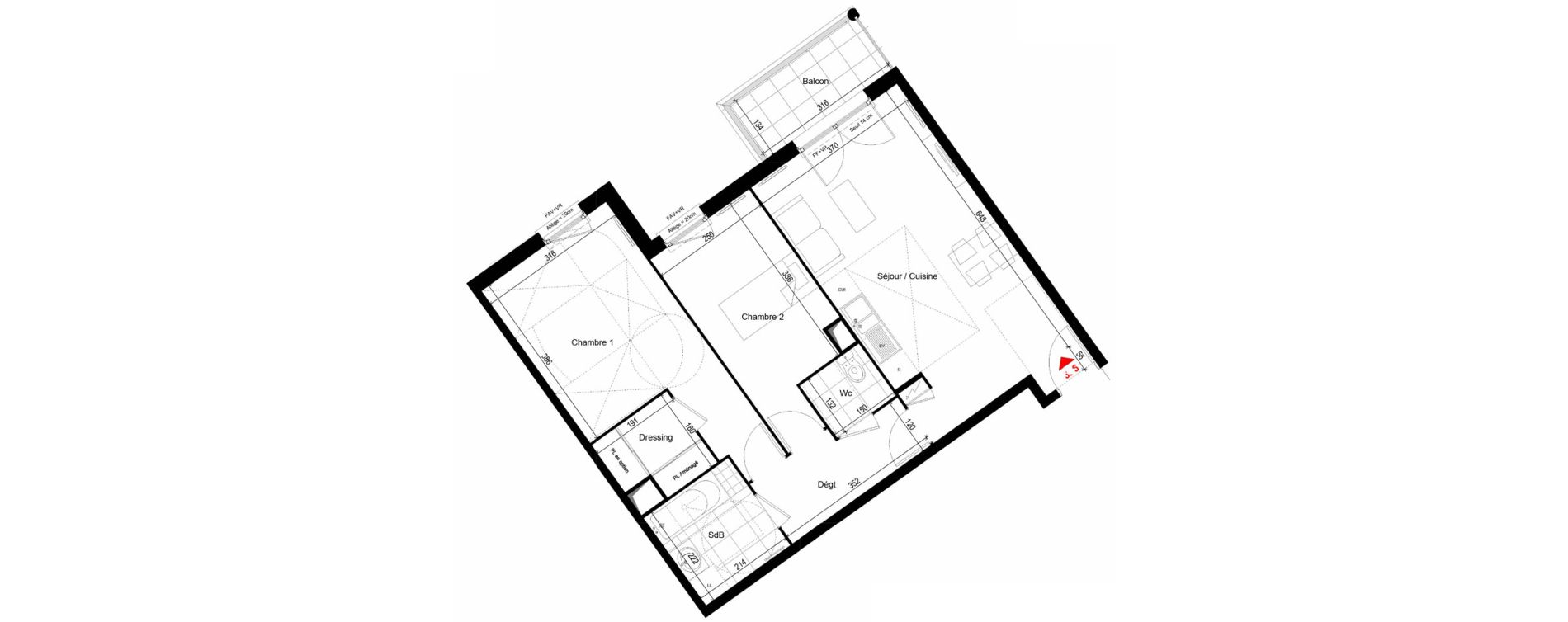 Appartement T3 de 64,48 m2 &agrave; Carri&egrave;res-Sur-Seine Les alouettes