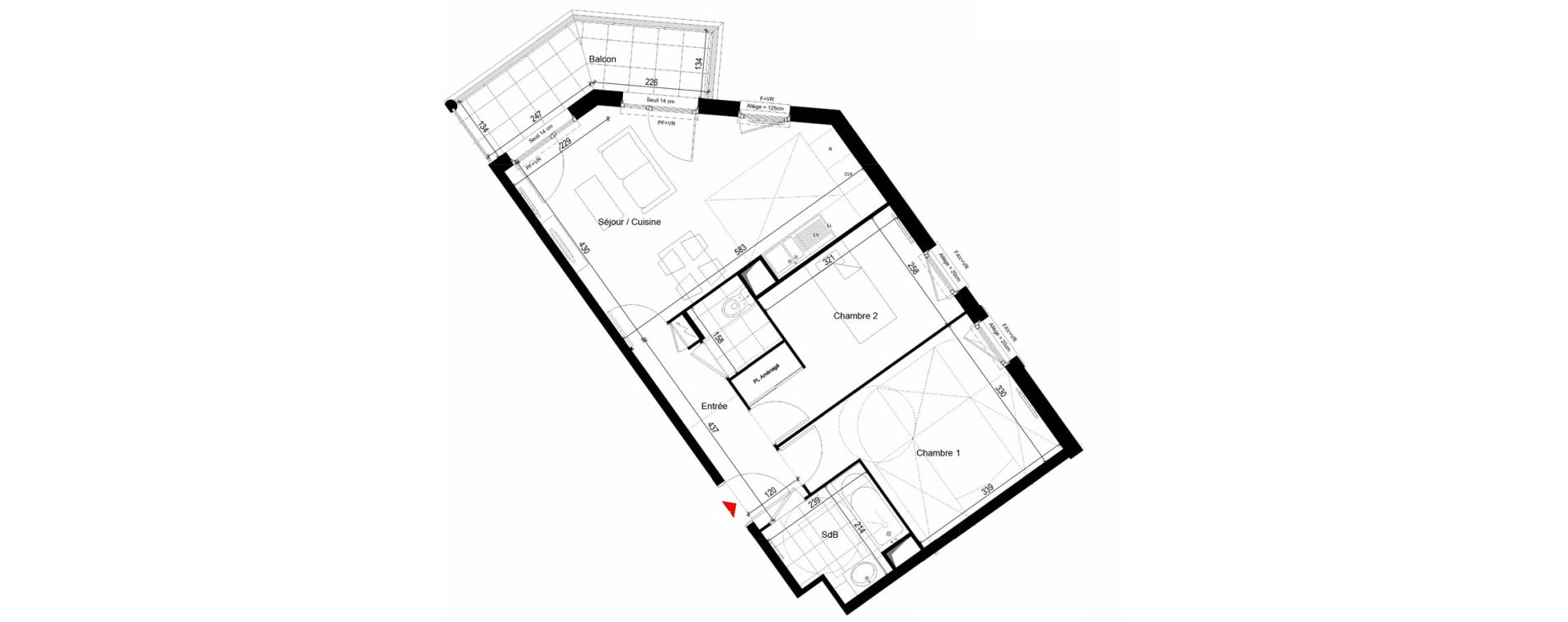 Appartement T3 de 55,78 m2 &agrave; Carri&egrave;res-Sur-Seine Les alouettes