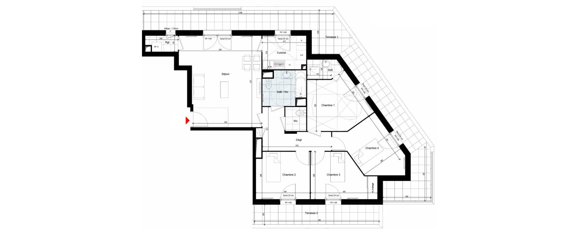 Appartement T5 de 94,65 m2 &agrave; Carri&egrave;res-Sur-Seine Les alouettes
