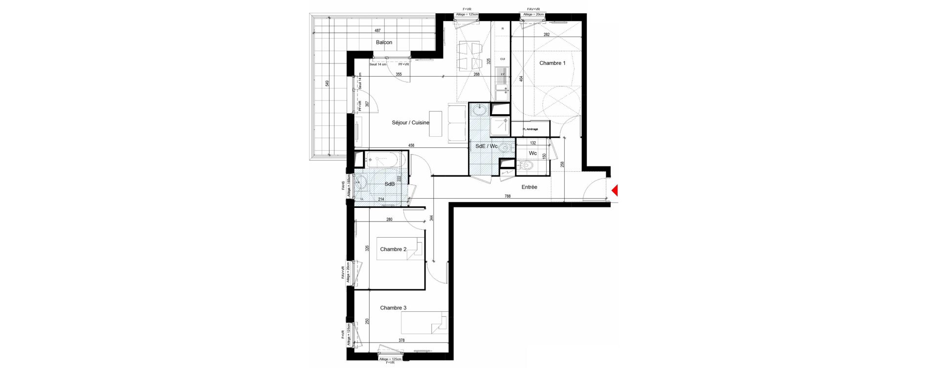 Appartement T4 de 81,85 m2 &agrave; Carri&egrave;res-Sur-Seine Les alouettes