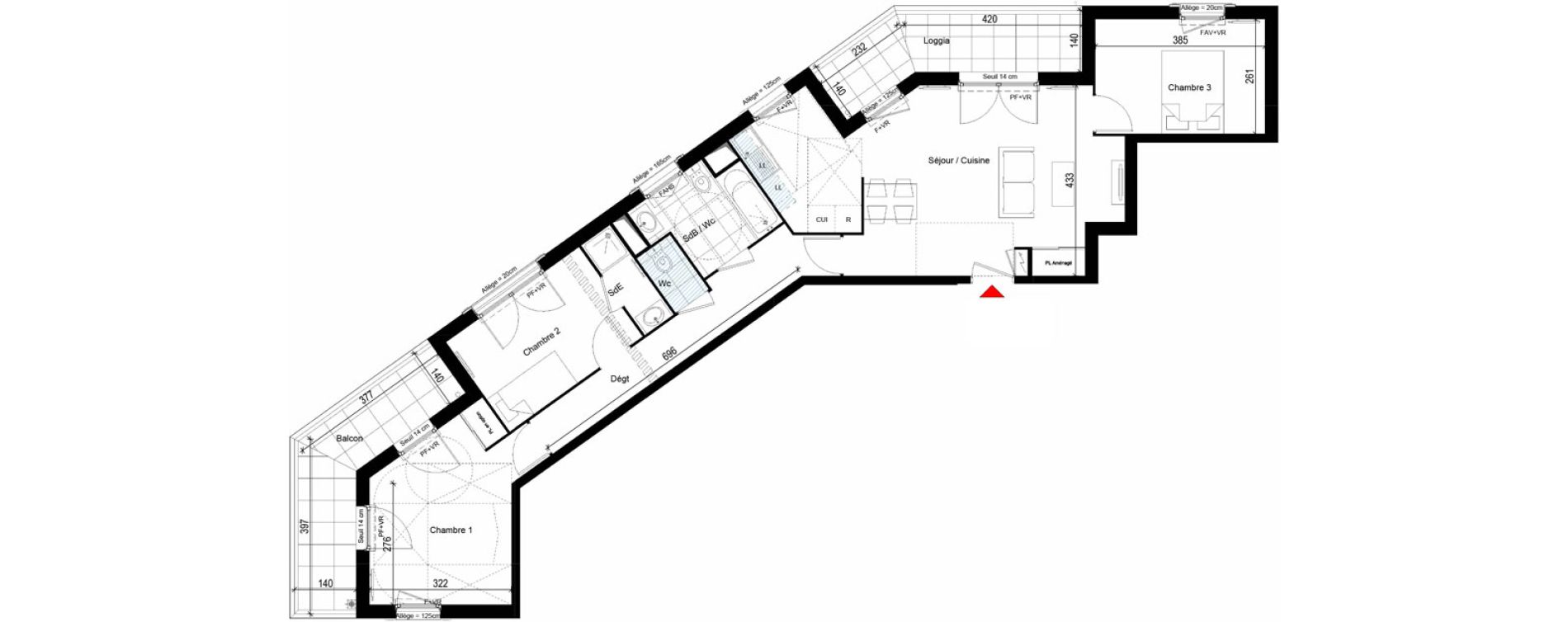 Appartement T4 de 79,15 m2 &agrave; Carri&egrave;res-Sur-Seine Les alouettes