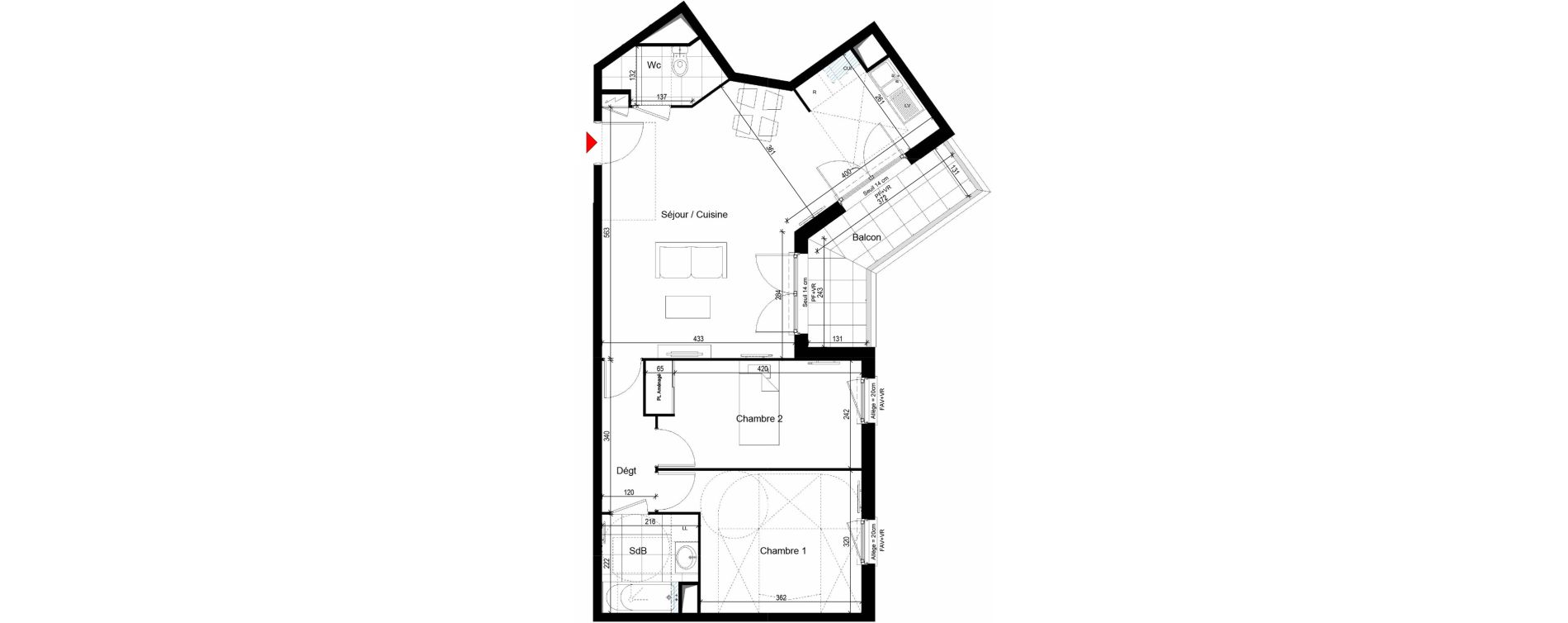 Appartement T3 de 67,96 m2 &agrave; Carri&egrave;res-Sur-Seine Les alouettes