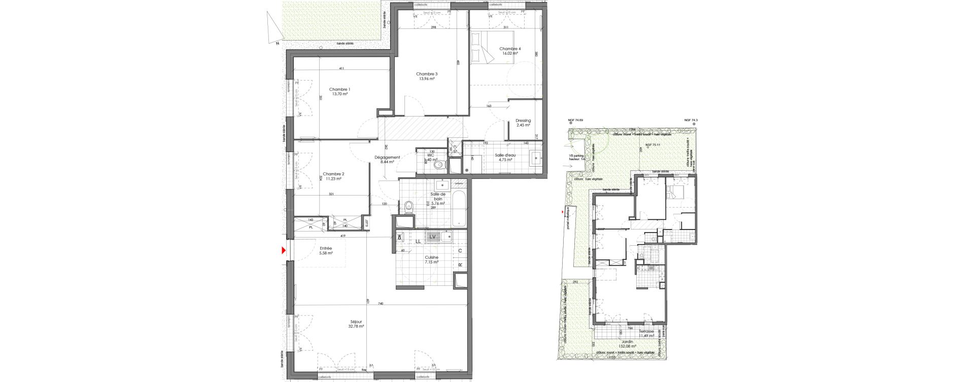 Appartement T5 de 123,24 m2 &agrave; Chambourcy Centre