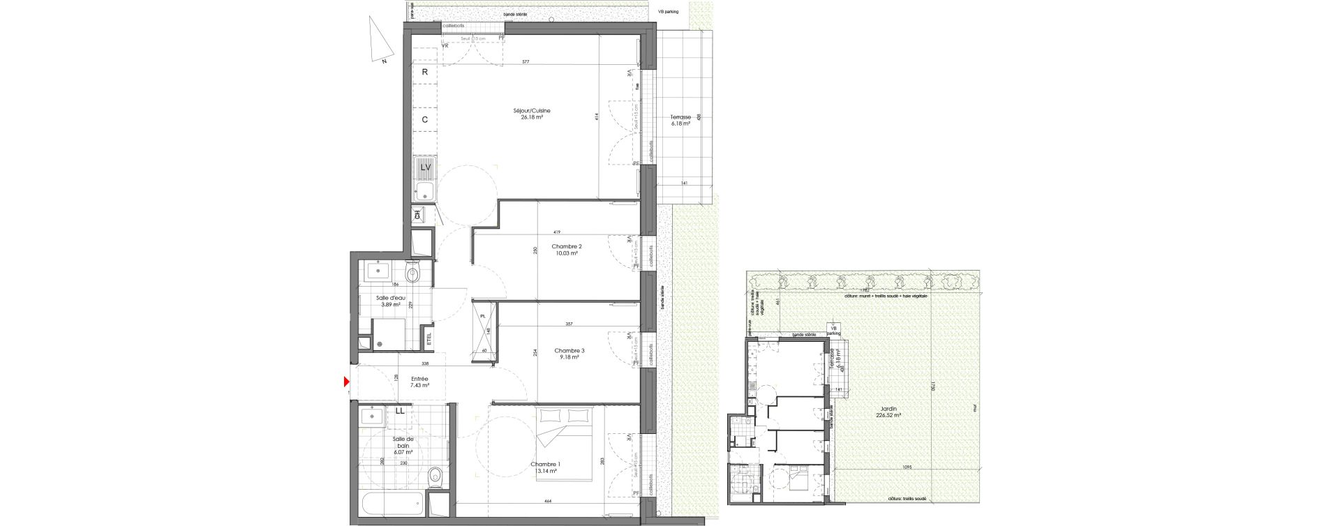 Appartement T4 de 75,92 m2 &agrave; Chambourcy Centre