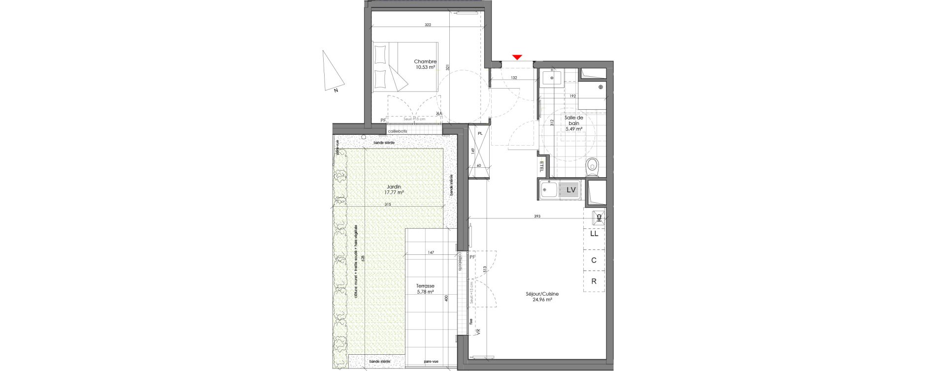 Appartement T2 de 40,99 m2 &agrave; Chambourcy Centre