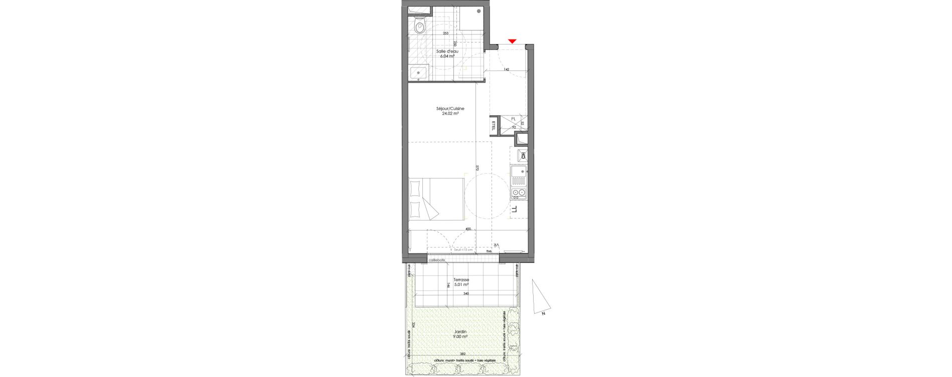 Appartement T1 de 30,07 m2 &agrave; Chambourcy Centre