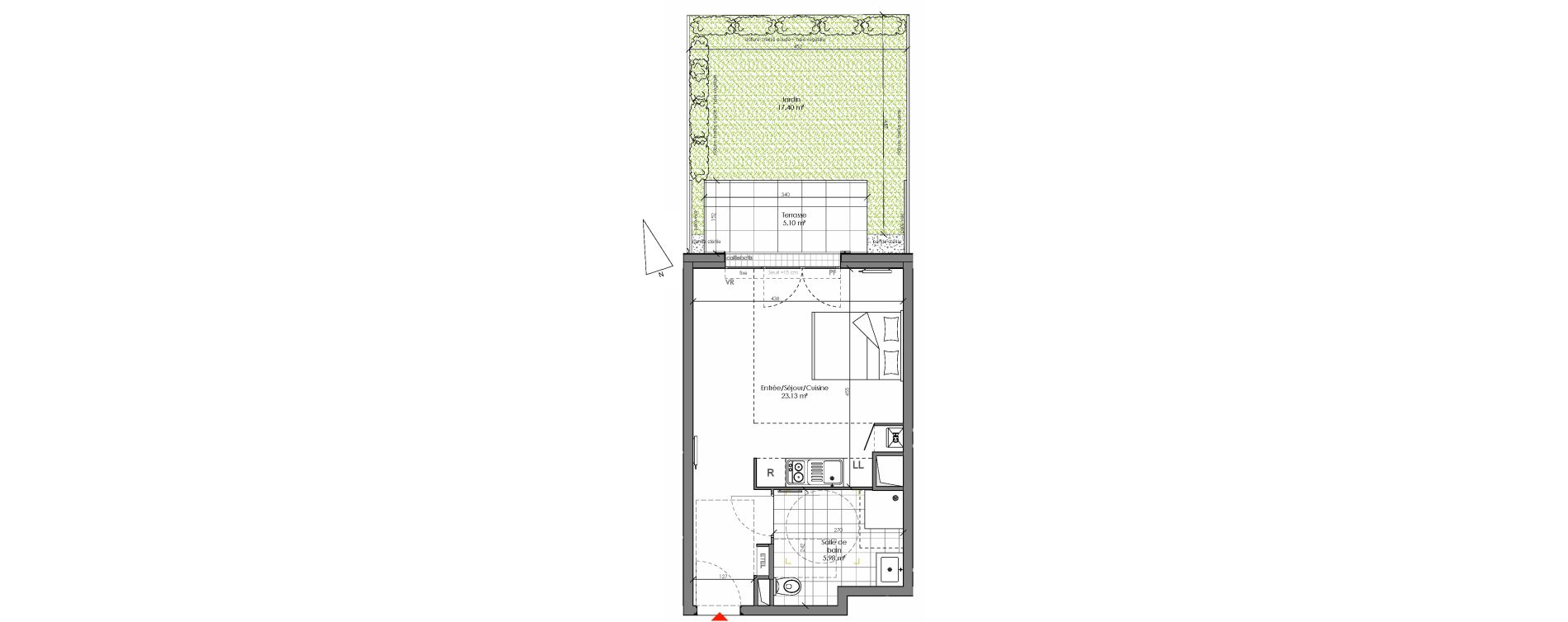Appartement T1 de 29,11 m2 &agrave; Chambourcy Centre