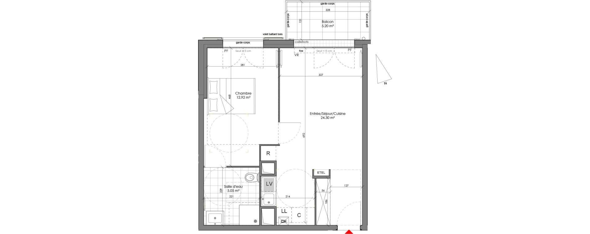 Appartement T2 de 42,27 m2 &agrave; Chambourcy Centre