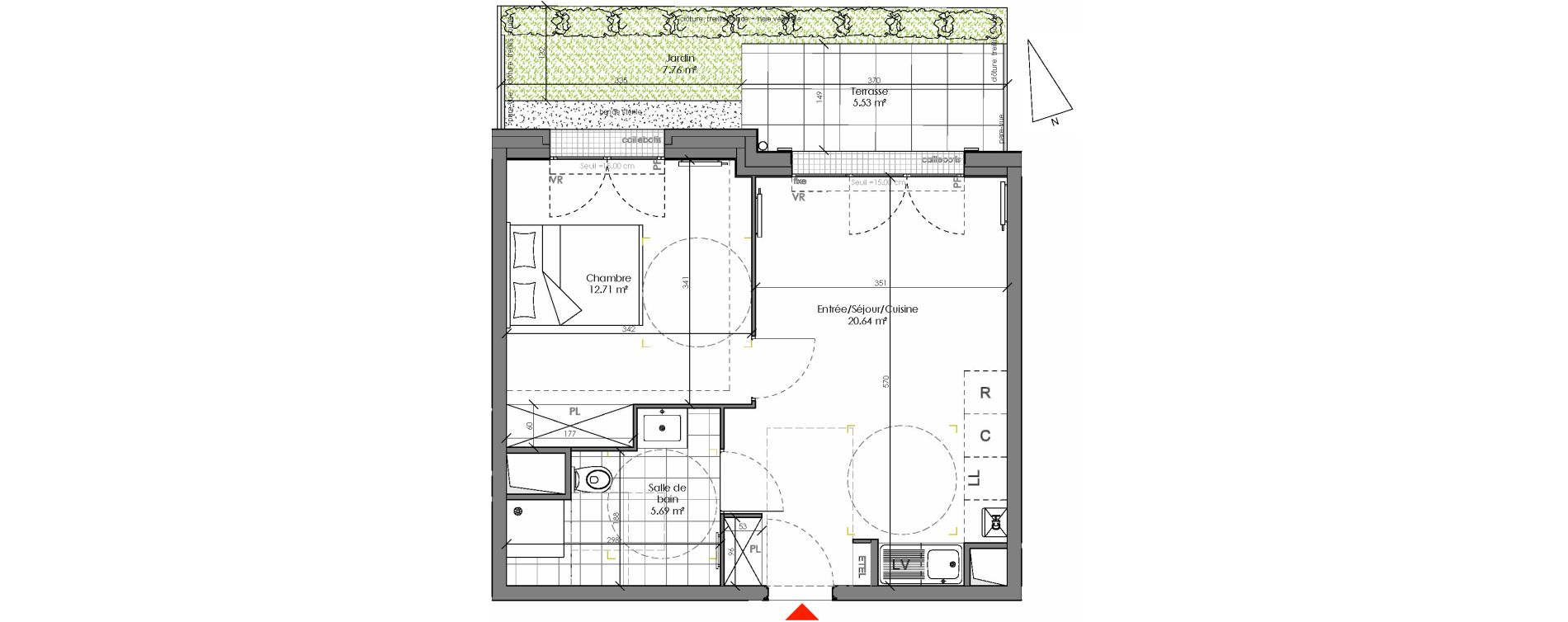 Appartement T2 de 39,03 m2 &agrave; Chambourcy Centre