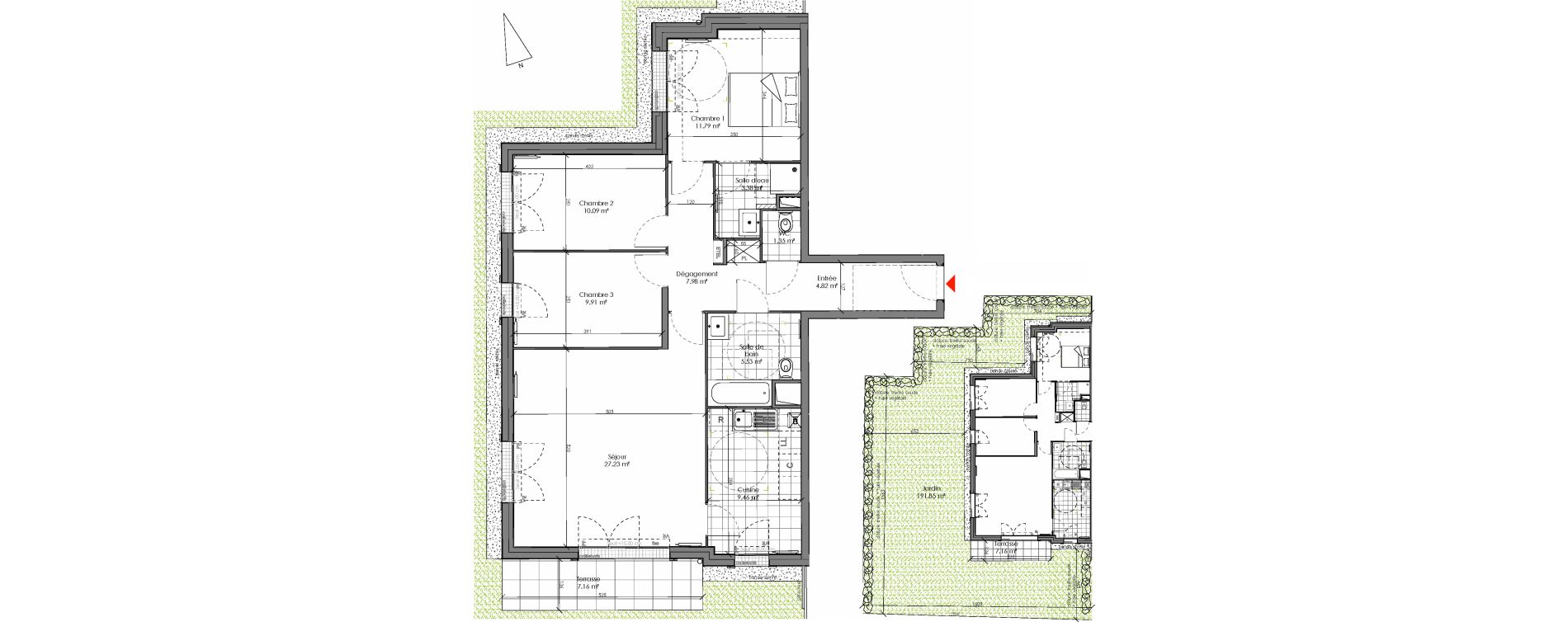 Appartement T4 de 91,54 m2 &agrave; Chambourcy Centre