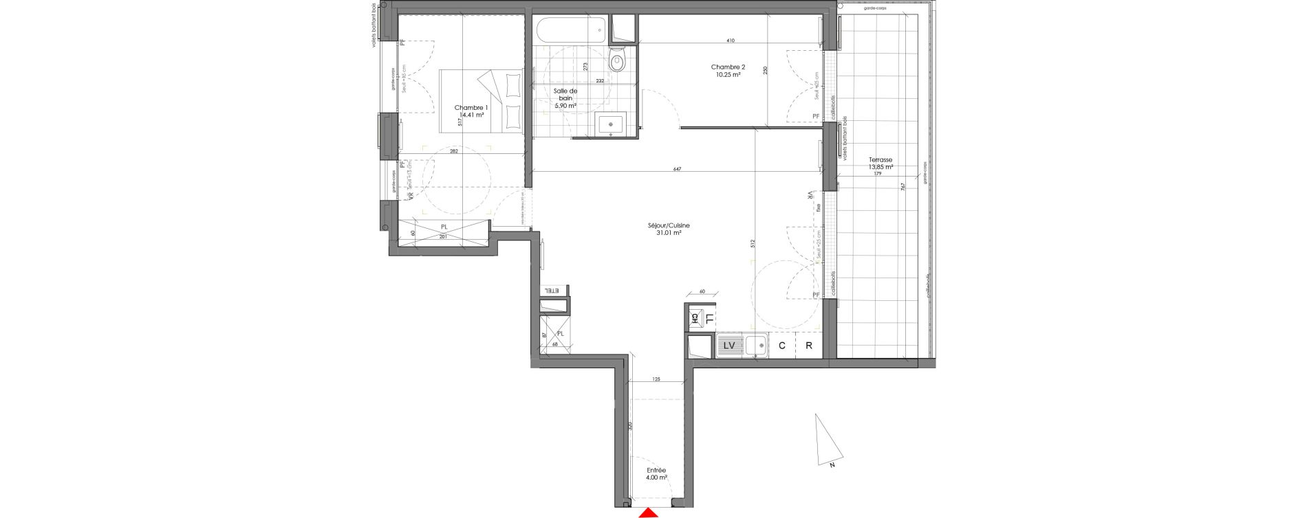Appartement T3 de 65,58 m2 &agrave; Chambourcy Centre