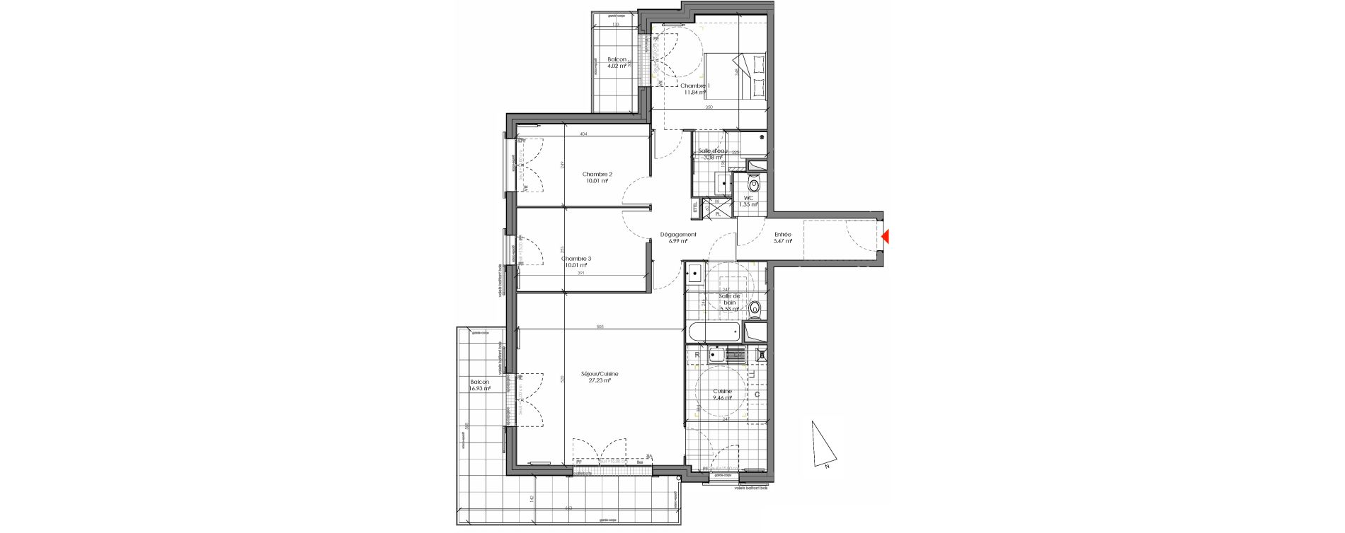 Appartement T4 de 91,26 m2 &agrave; Chambourcy Centre