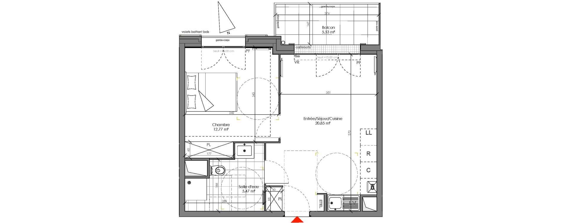 Appartement T2 de 39,09 m2 &agrave; Chambourcy Centre