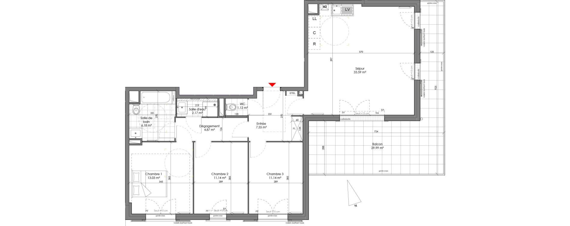 Appartement T4 de 90,78 m2 &agrave; Chambourcy Centre