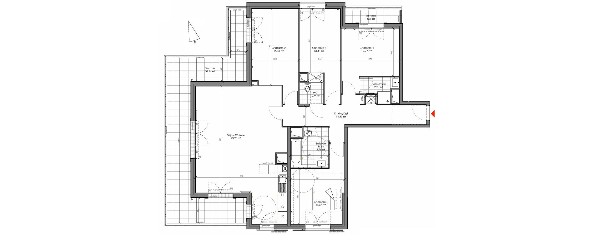 Appartement T5 de 124,33 m2 &agrave; Chambourcy Centre