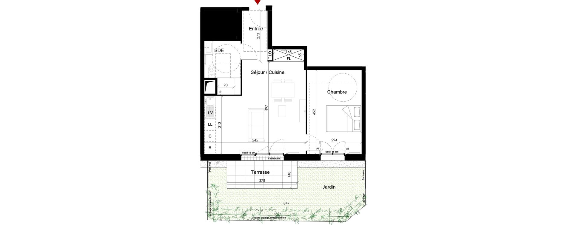 Appartement T2 de 46,69 m2 &agrave; Chambourcy Centre