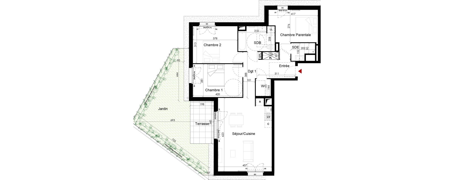 Appartement T4 de 85,02 m2 &agrave; Chambourcy Centre