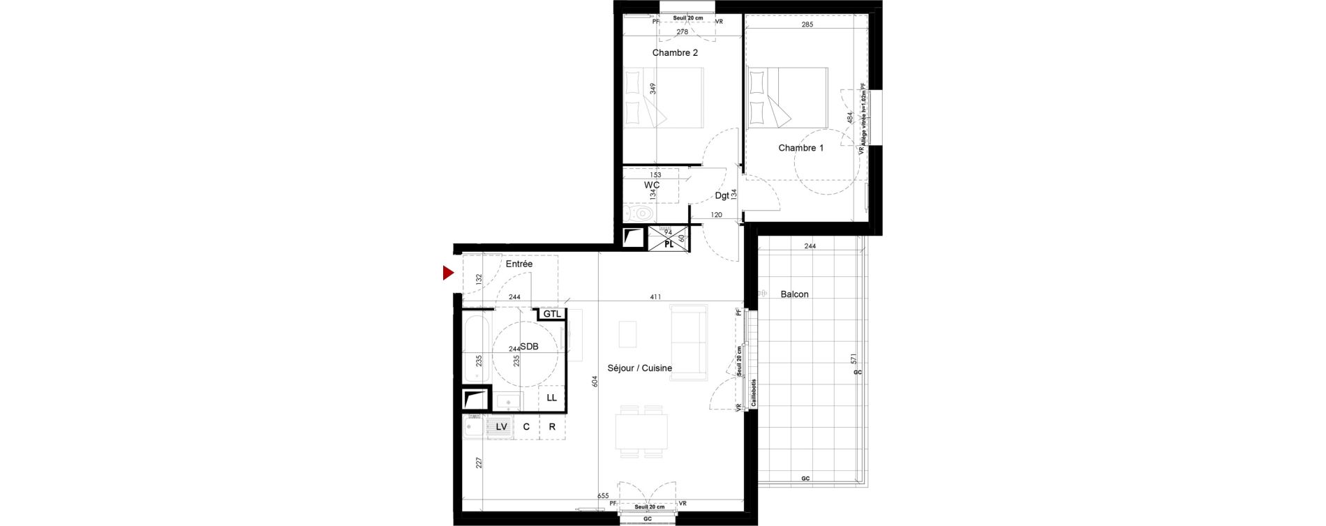 Appartement T3 de 67,33 m2 &agrave; Chambourcy Centre