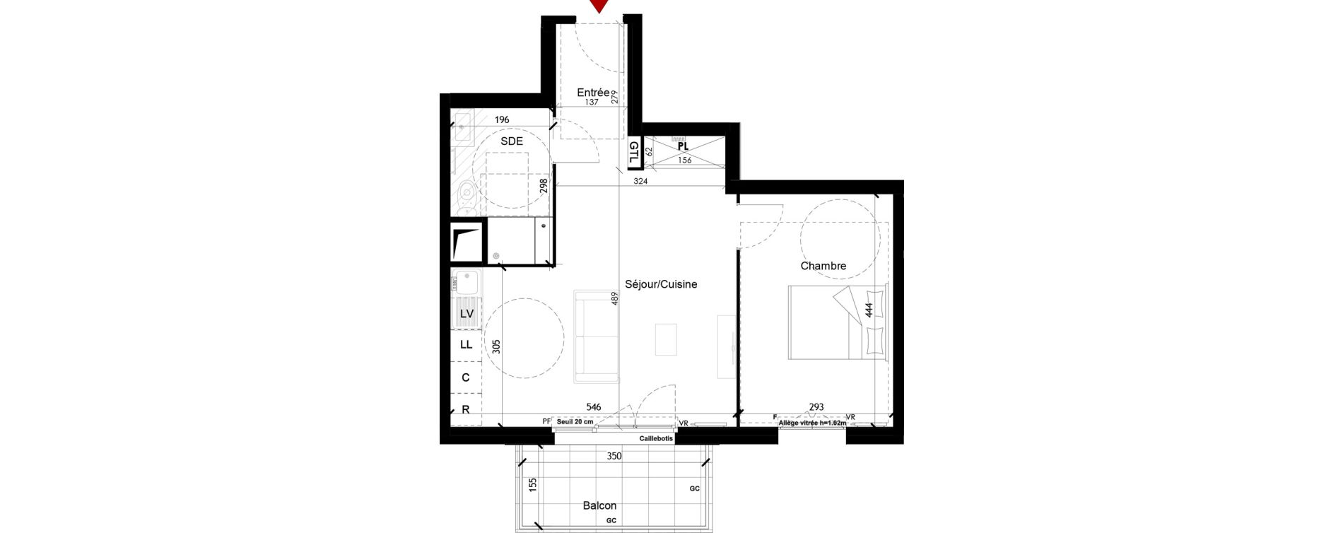 Appartement T2 de 46,16 m2 &agrave; Chambourcy Centre