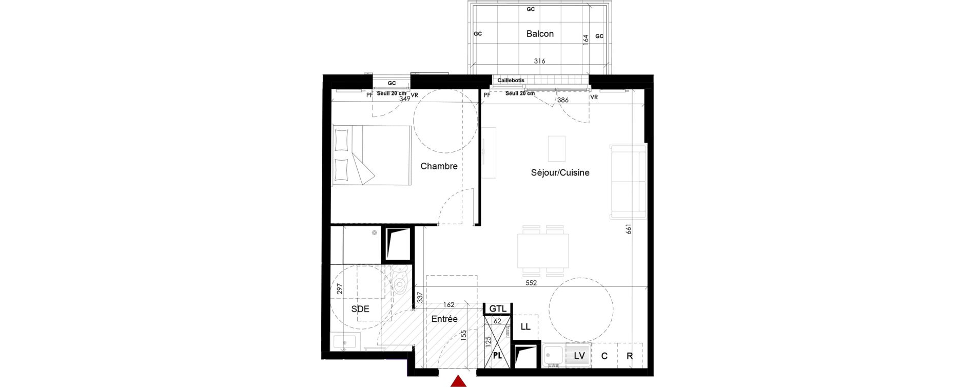 Appartement T2 de 46,97 m2 &agrave; Chambourcy Centre