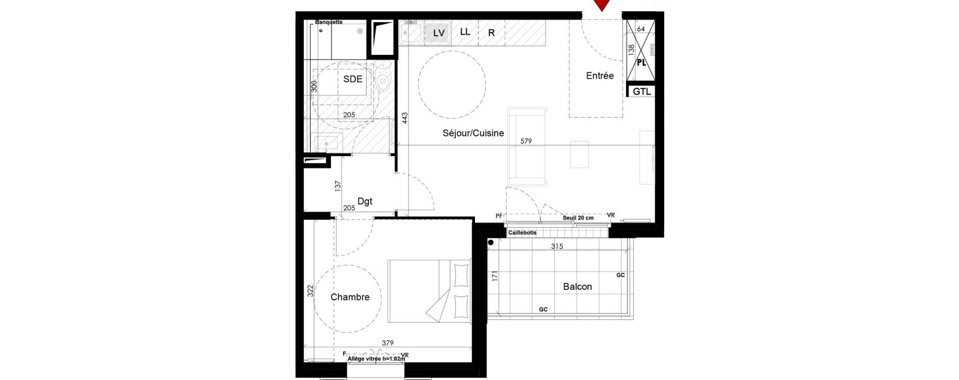 Appartement T2 de 46,27 m2 &agrave; Chambourcy Centre