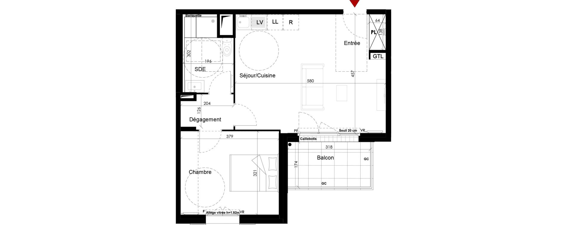 Appartement T2 de 46,28 m2 &agrave; Chambourcy Centre