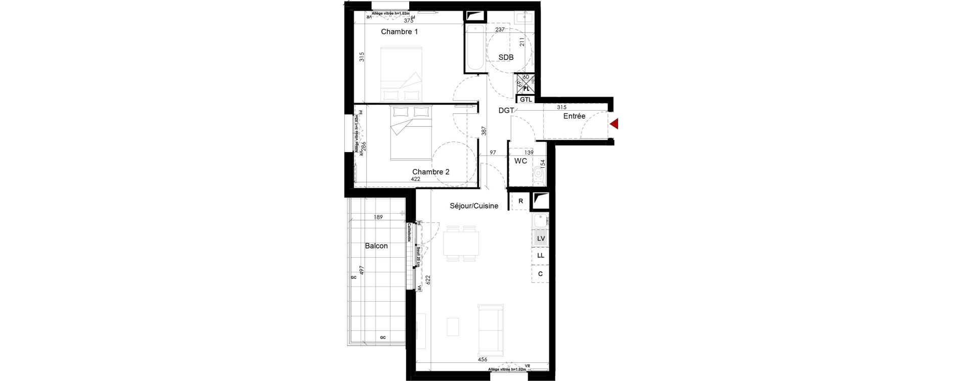 Appartement T3 de 67,73 m2 &agrave; Chambourcy Centre