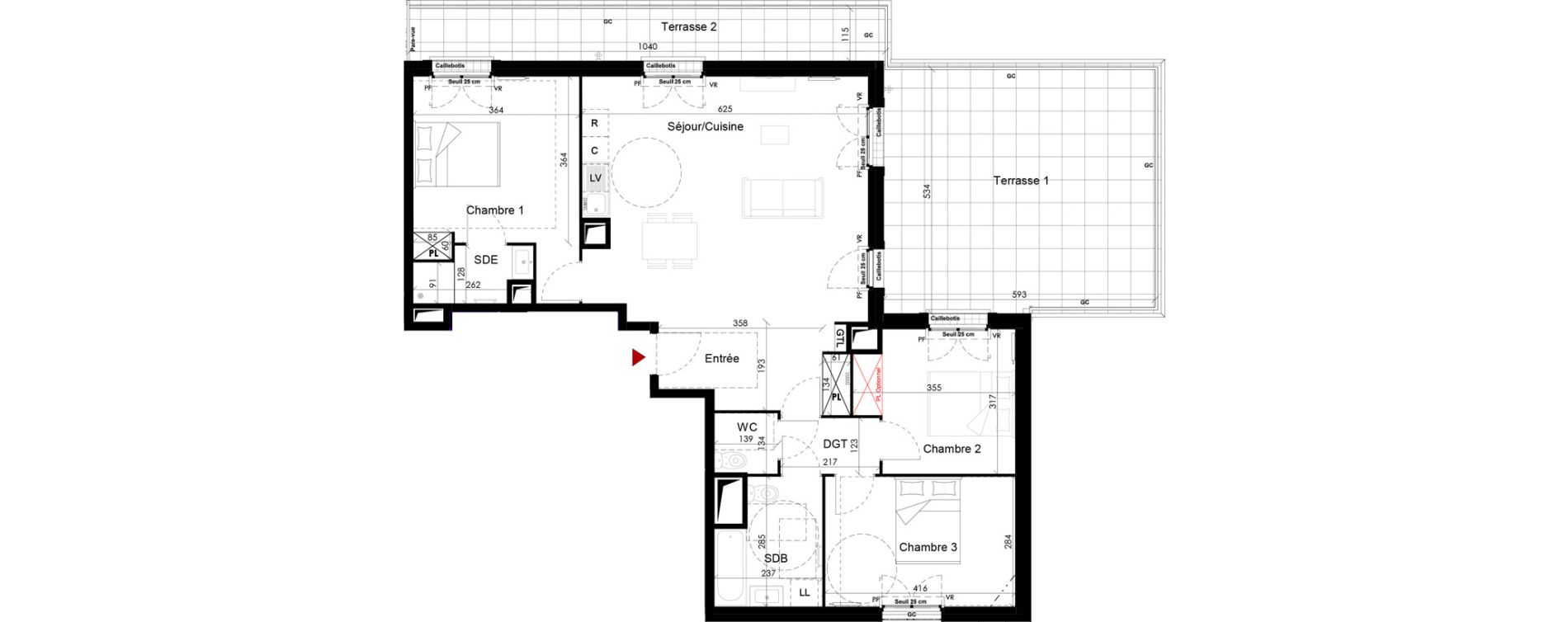 Appartement T4 de 90,28 m2 &agrave; Chambourcy Centre