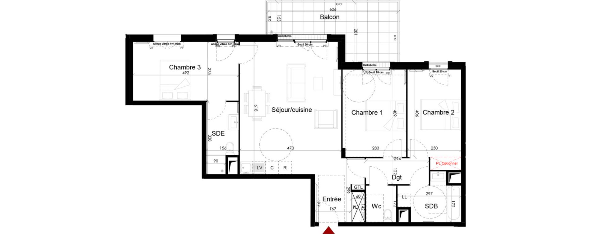 Appartement T4 de 87,48 m2 &agrave; Chambourcy Centre