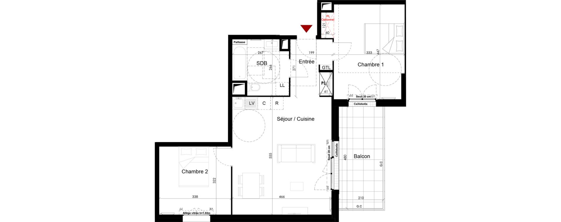 Appartement T3 de 63,90 m2 &agrave; Chambourcy Centre