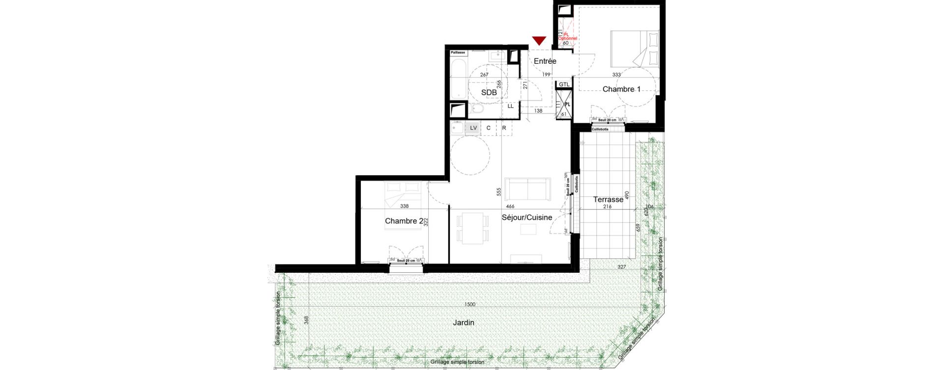 Appartement T3 de 64,25 m2 &agrave; Chambourcy Centre