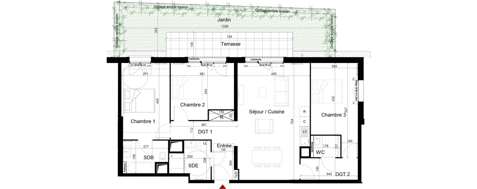 Appartement T4 de 93,67 m2 &agrave; Chambourcy Centre