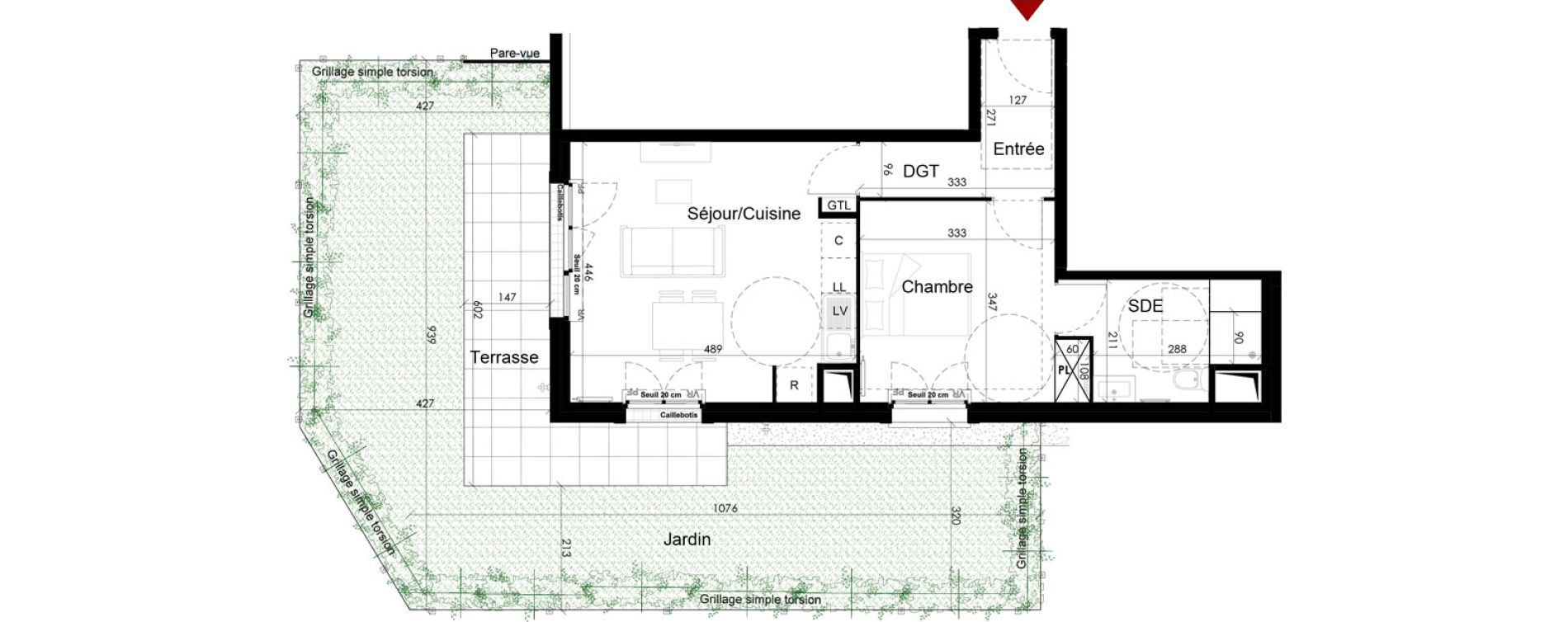 Appartement T2 de 44,91 m2 &agrave; Chambourcy Centre