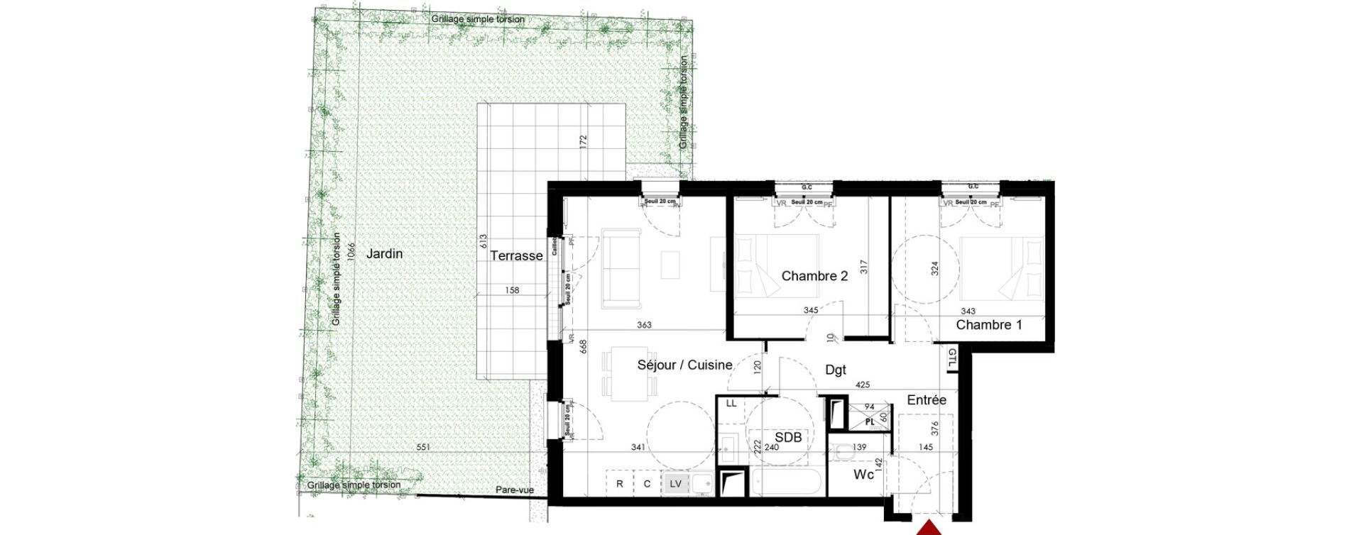 Appartement T3 de 62,97 m2 &agrave; Chambourcy Centre