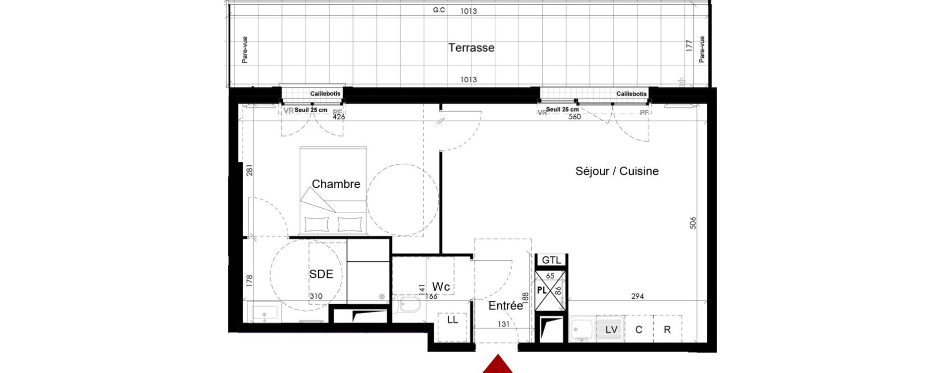 Appartement T2 de 46,39 m2 &agrave; Chambourcy Centre