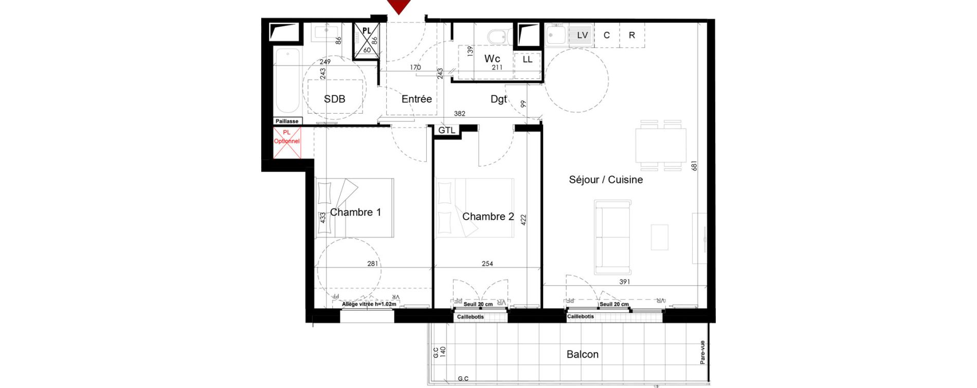 Appartement T3 de 64,56 m2 &agrave; Chambourcy Centre