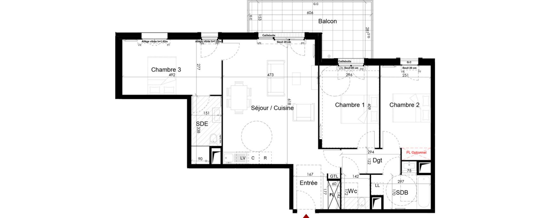 Appartement T4 de 87,46 m2 &agrave; Chambourcy Centre