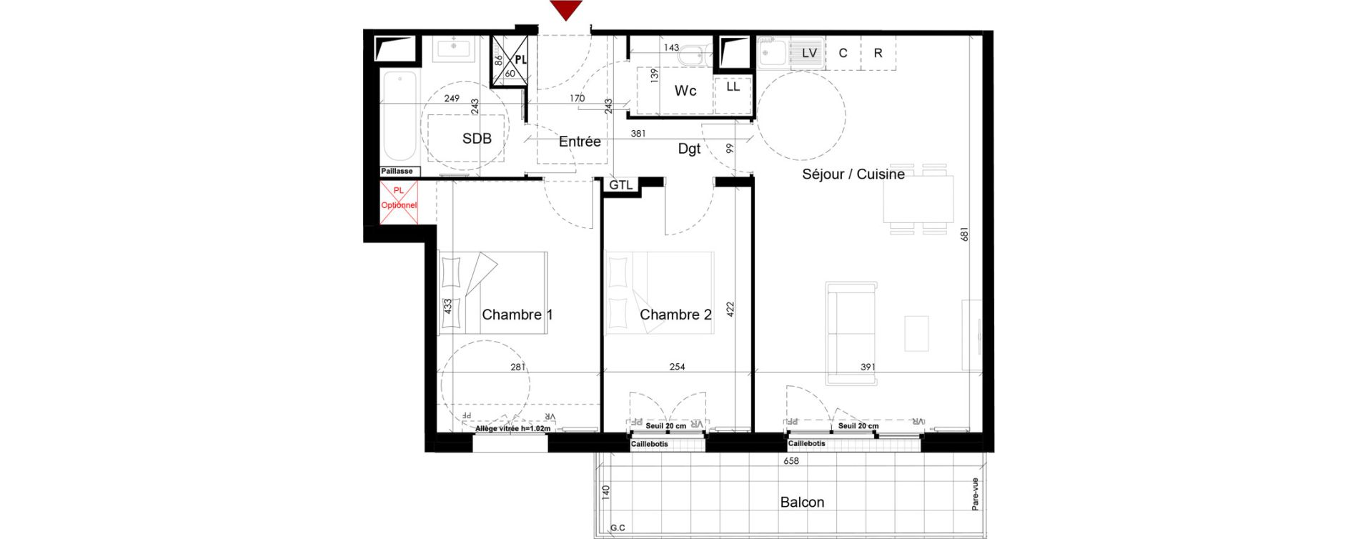 Appartement T3 de 64,56 m2 &agrave; Chambourcy Centre