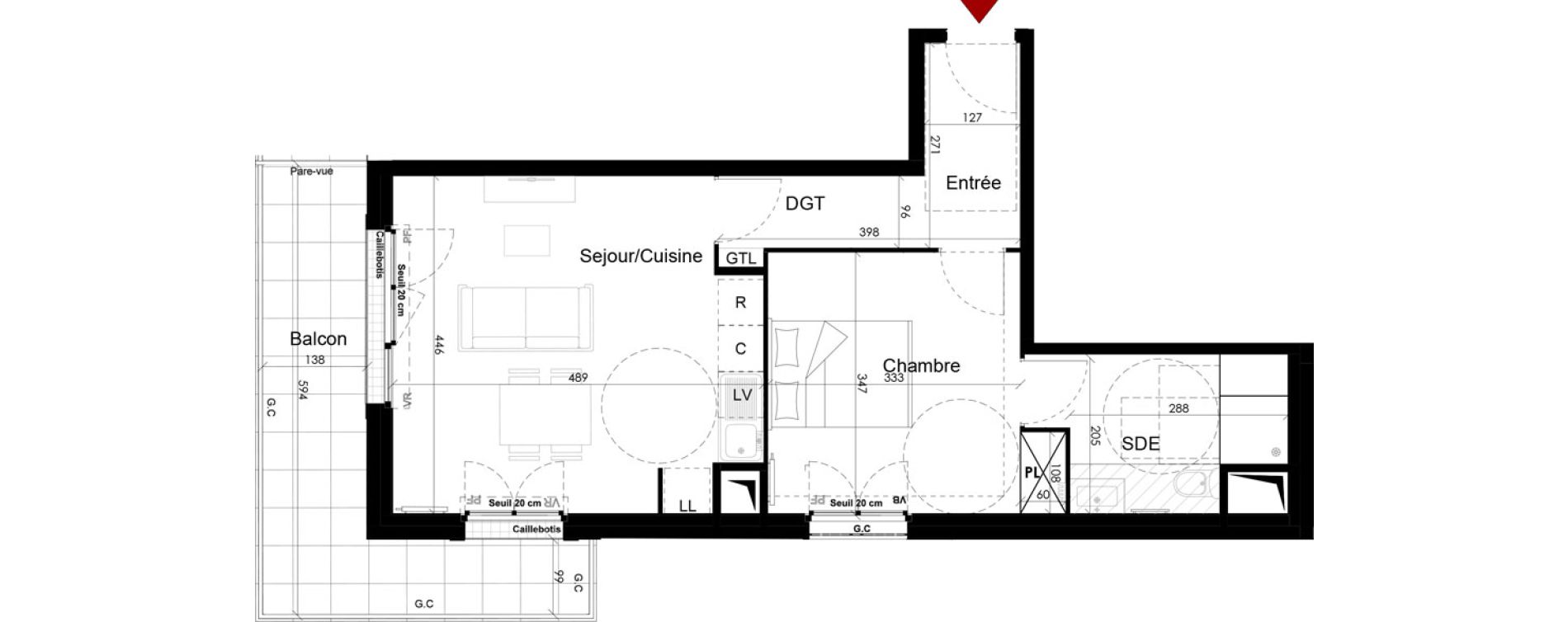 Appartement T2 de 44,91 m2 &agrave; Chambourcy Centre