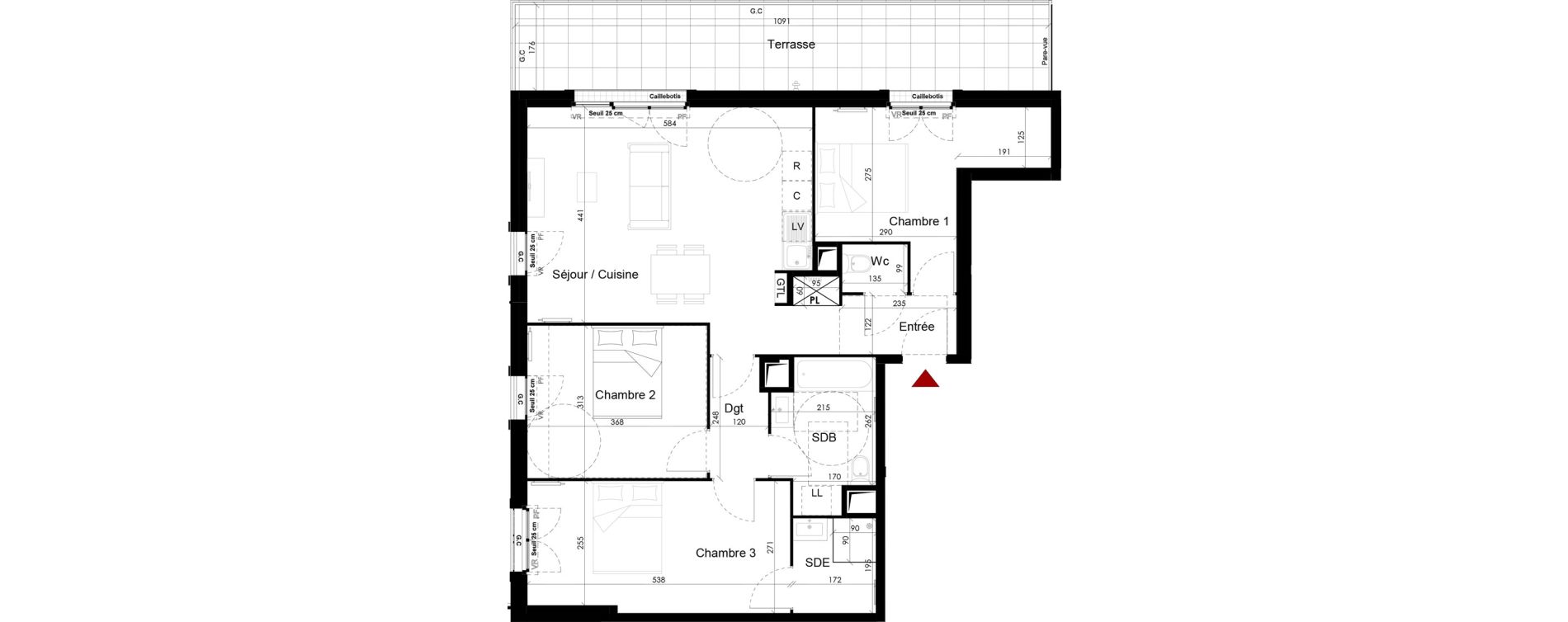 Appartement T4 de 81,27 m2 &agrave; Chambourcy Centre