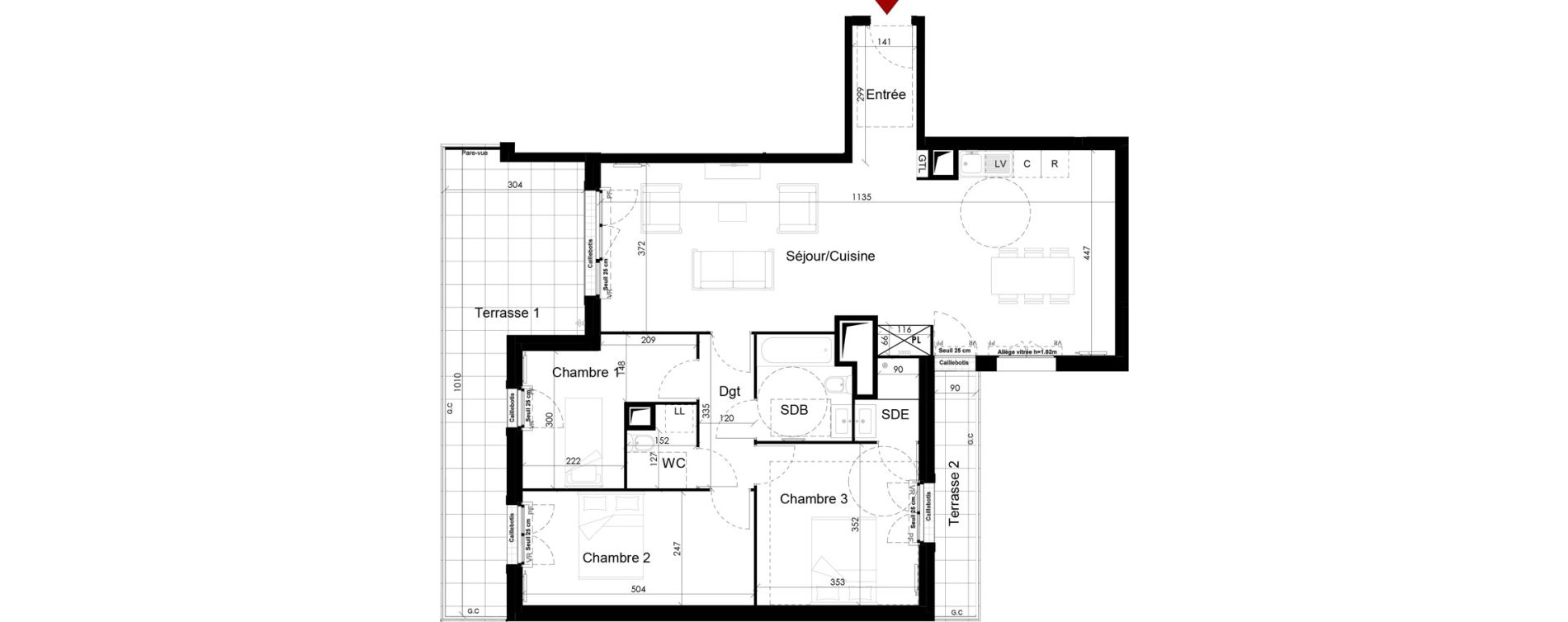Appartement T4 de 95,76 m2 &agrave; Chambourcy Centre