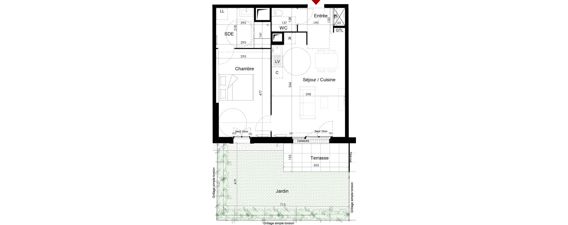 Appartement T2 de 46,68 m2 &agrave; Chambourcy Centre