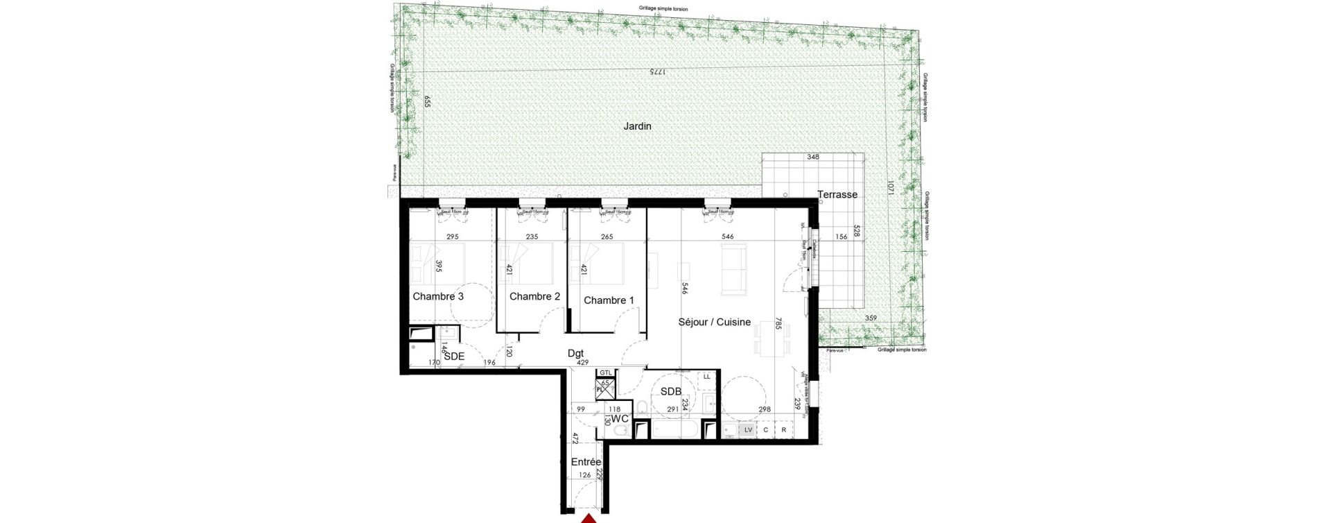 Appartement T4 de 93,29 m2 &agrave; Chambourcy Centre