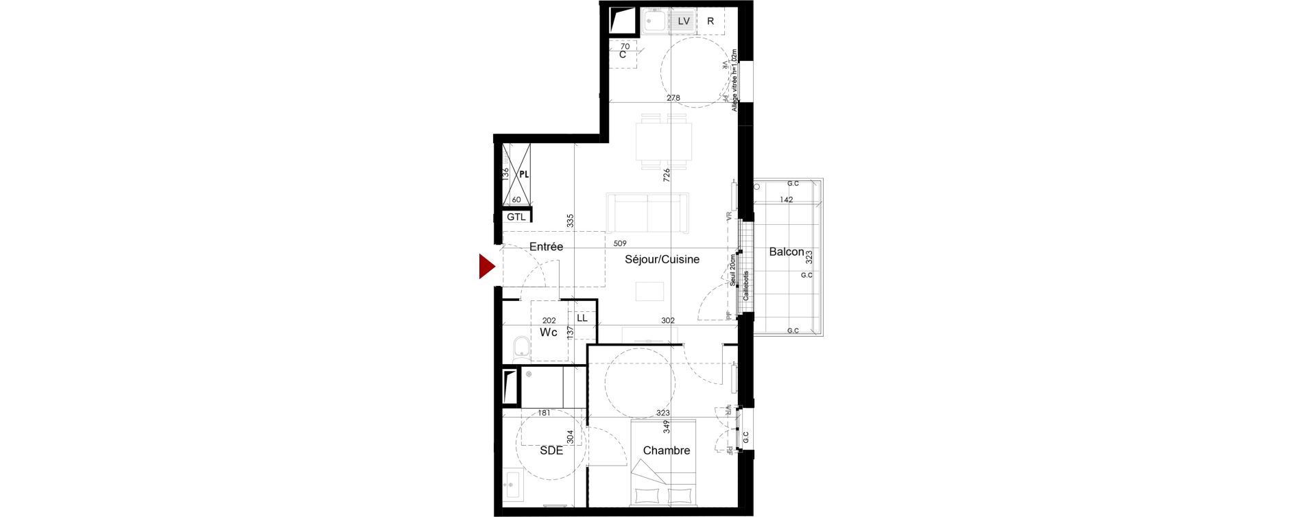 Appartement T2 de 46,70 m2 &agrave; Chambourcy Centre